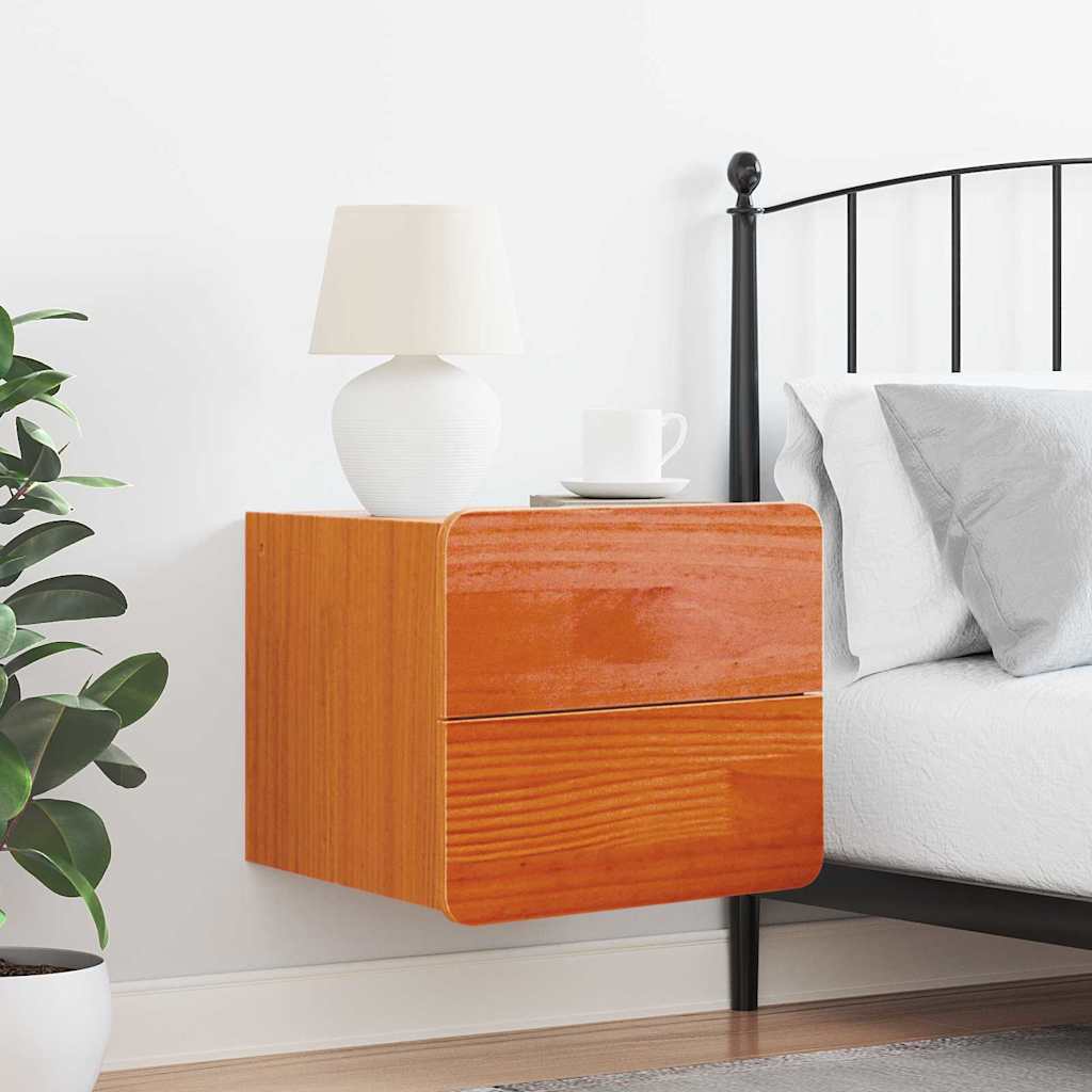 vidaXL Κομοδίνο Κερωτό καφέ 39 x 34 x 33 εκ. Μασίφ ξύλο πεύκου