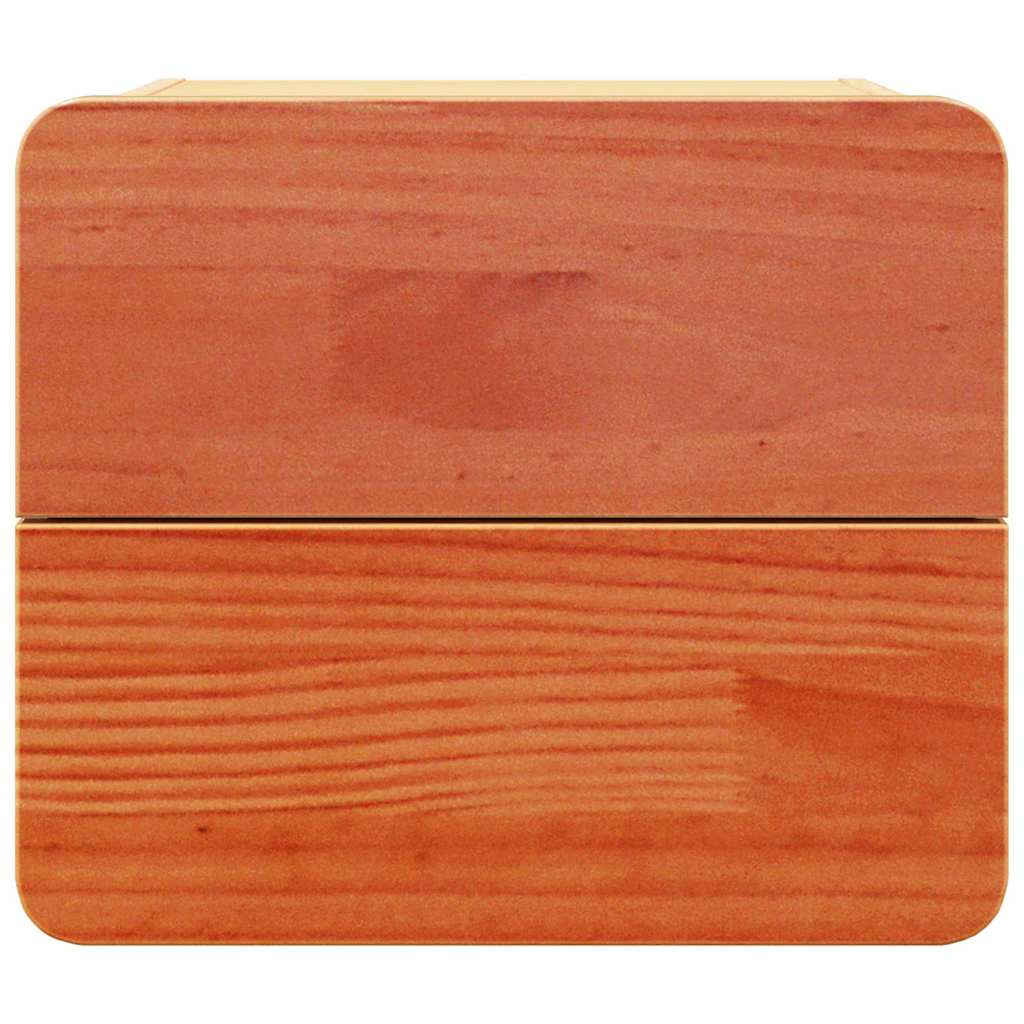 vidaXL Κομοδίνο 2 pcs Καφέ 39 x 34 x 33 εκ. Μασίφ ξύλο πεύκου