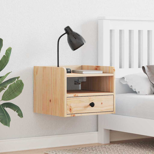 vidaXL Κομοδίνο με συρτάρι Καφέ 38 x 36 x 29,5 εκ Μασίφ ξύλο πεύκου