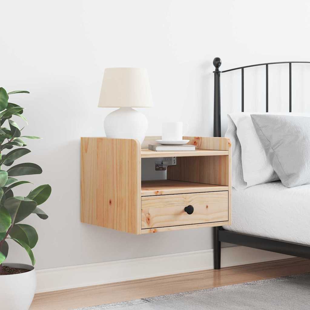 vidaXL Κομοδίνο με συρτάρι Καφέ 38 x 36 x 29,5 εκ Μασίφ ξύλο πεύκου