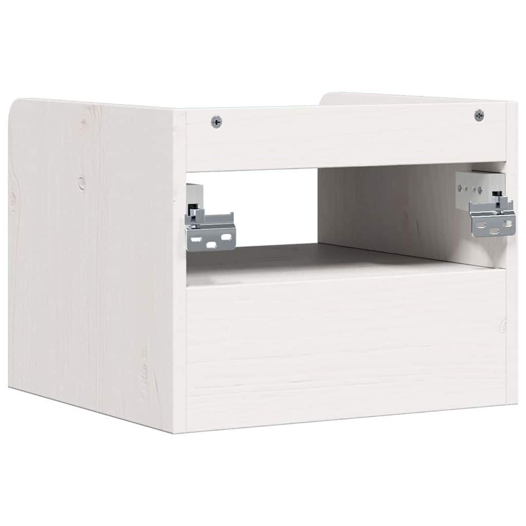 vidaXL Κομοδίνο 2 pcs Λευκό 38 x 36 x 29,5 εκ Μασίφ ξύλο πεύκου