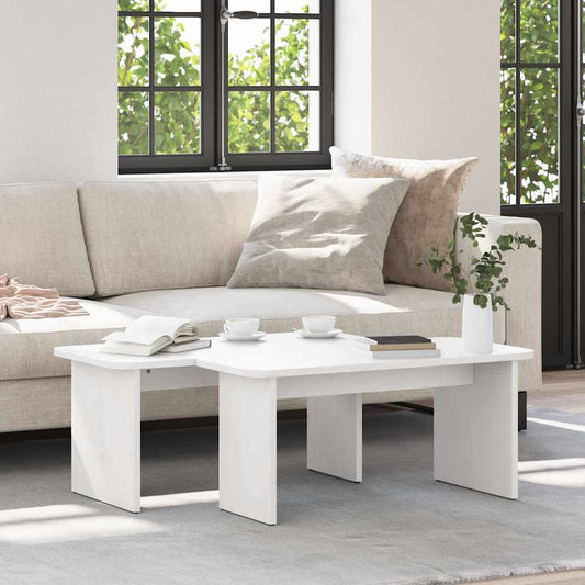 vidaXL Τραπεζάκι σαλονιού 2 pcs Λευκό Μασίφ ξύλο πεύκου