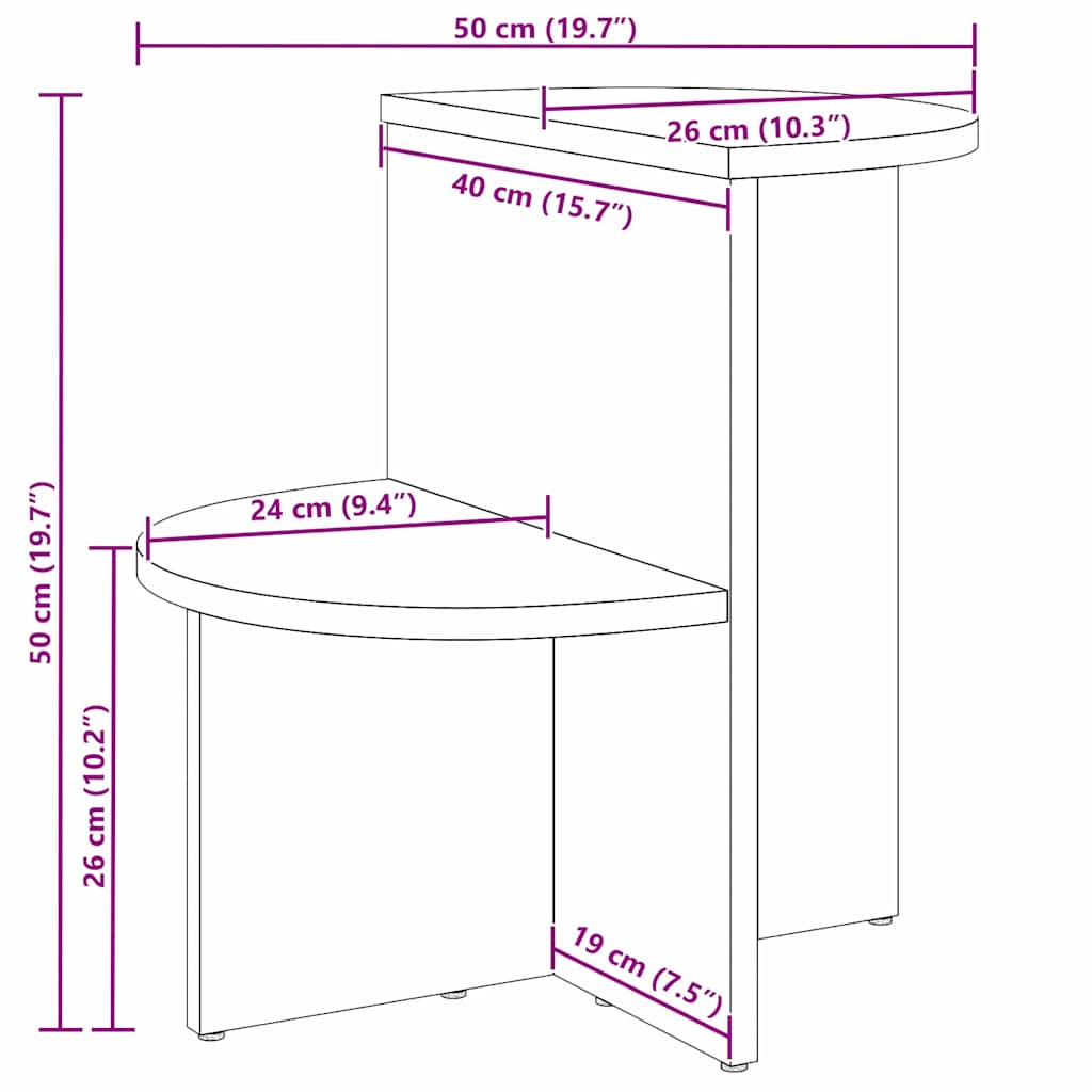 vidaXL Τραπεζάκι σαλονιού Φυσικό 50 x 40 x 50 εκ Μασίφ ξύλο πεύκου