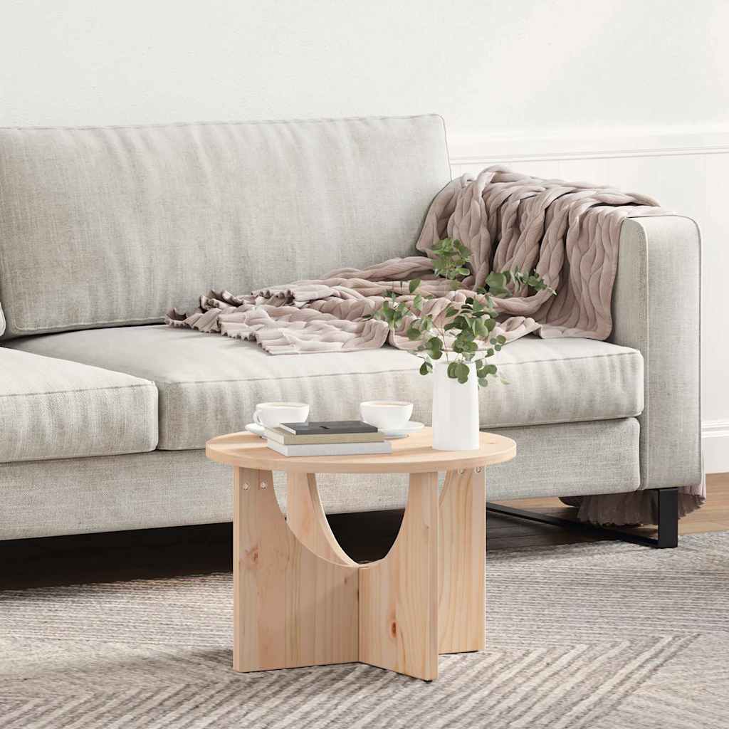 vidaXL Τραπεζάκι σαλονιού Φυσικό 50 x 50 x 35 cm Μασίφ ξύλο πεύκου