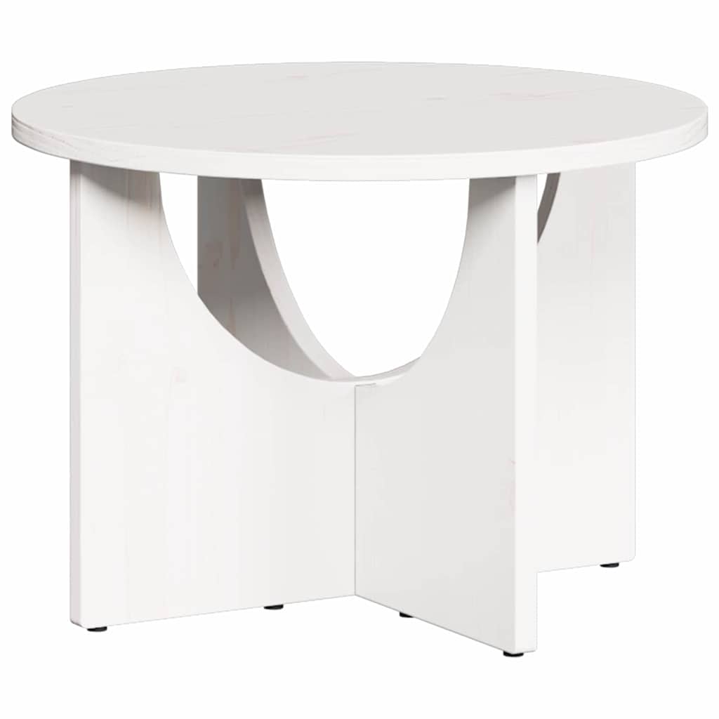 vidaXL Τραπεζάκι σαλονιού Λευκό 50 x 50 x 35 cm Μασίφ ξύλο πεύκου