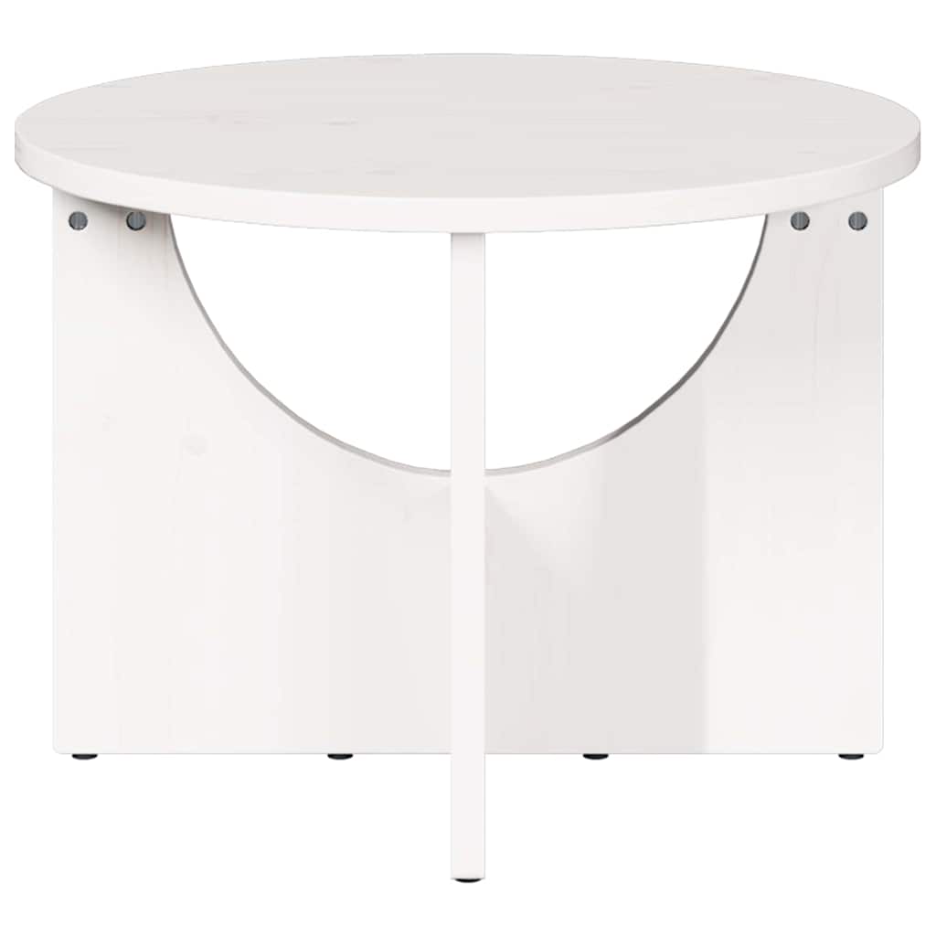 vidaXL Τραπεζάκι σαλονιού Λευκό 50 x 50 x 35 cm Μασίφ ξύλο πεύκου