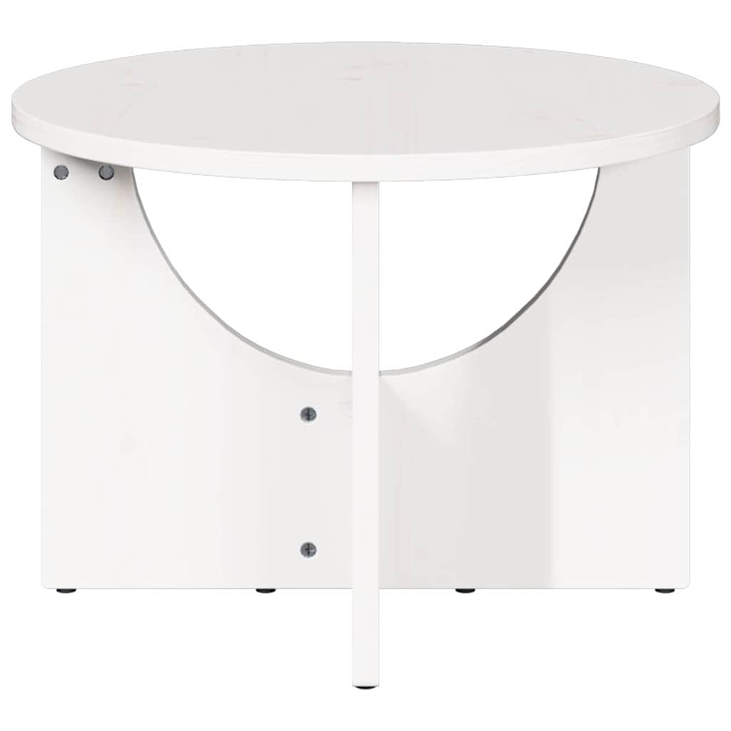 vidaXL Τραπεζάκι σαλονιού Λευκό 50 x 50 x 35 cm Μασίφ ξύλο πεύκου