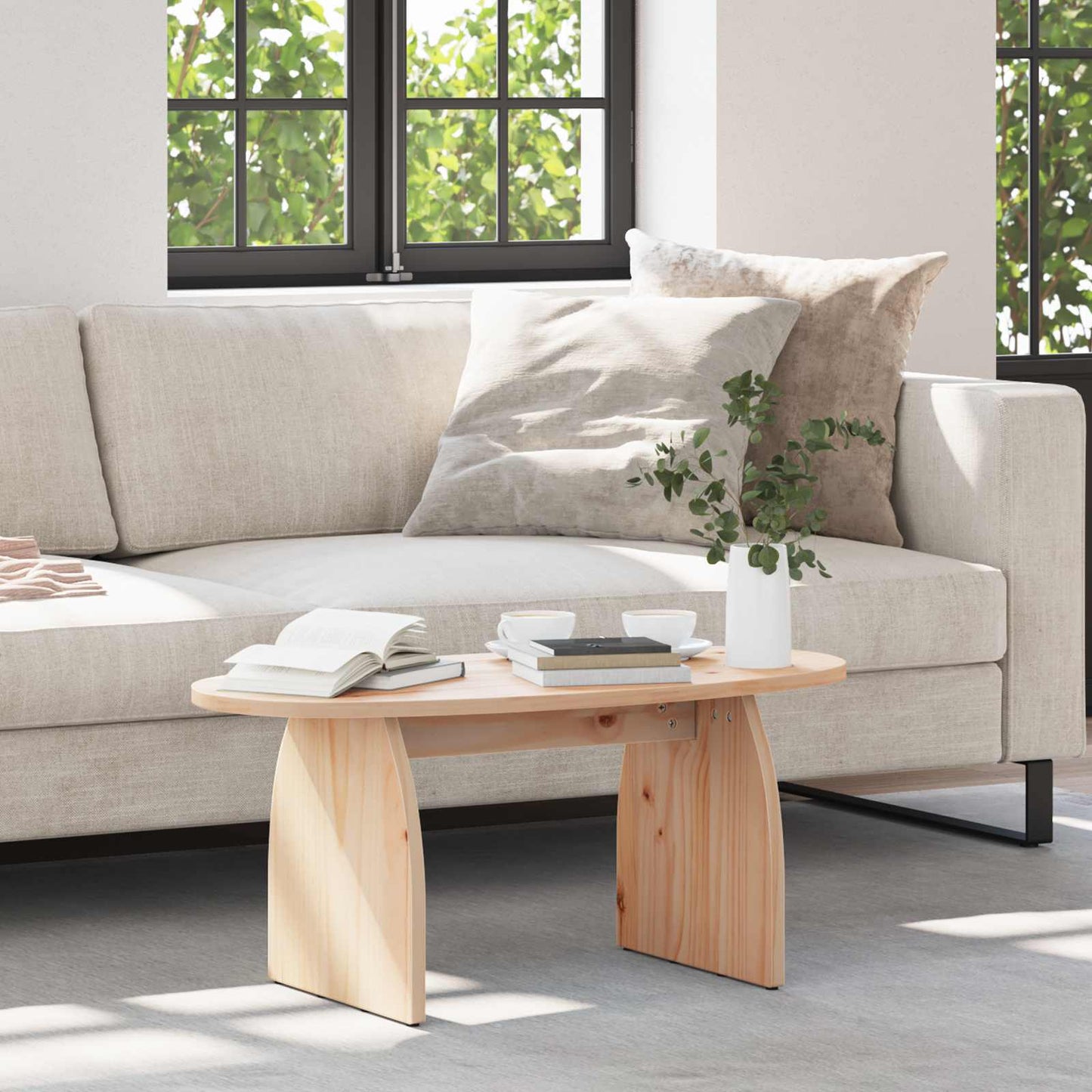 vidaXL Τραπεζάκι σαλονιού Καφέ 80 x 40 x 35 cm Στερεά ξυλεία πεύκου