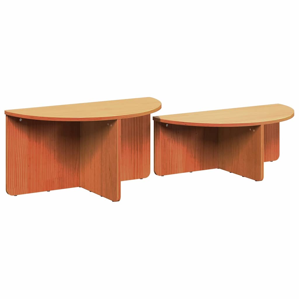 vidaXL Τραπεζάκι σαλονιού 2 τμχ. Κερωτό καφέ 79 x 39,5 x 40 εκ