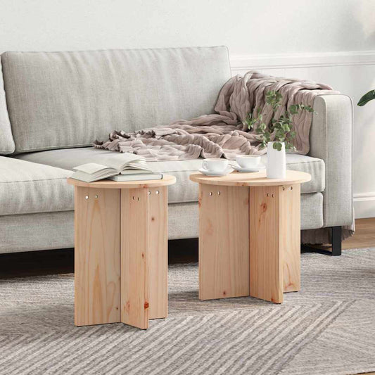 vidaXL Τραπεζάκι σαλονιού 2 pcs Φυσικό