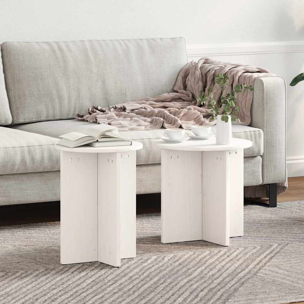 vidaXL Τραπεζάκι σαλονιού 2 pcs Λευκό