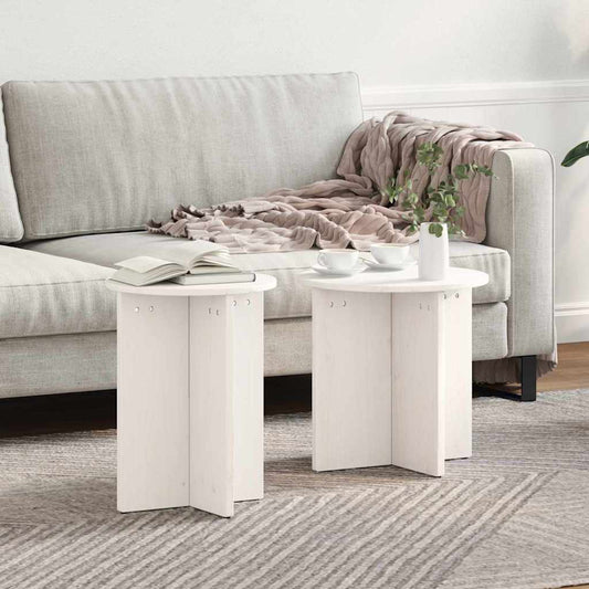vidaXL Τραπεζάκι σαλονιού 2 pcs Λευκό