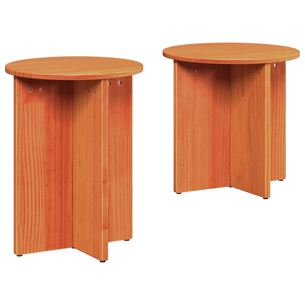 vidaXL Τραπεζάκι σαλονιού 2 τμχ. Κερωτό καφέ 41.5 x 41.5 x 46 εκ