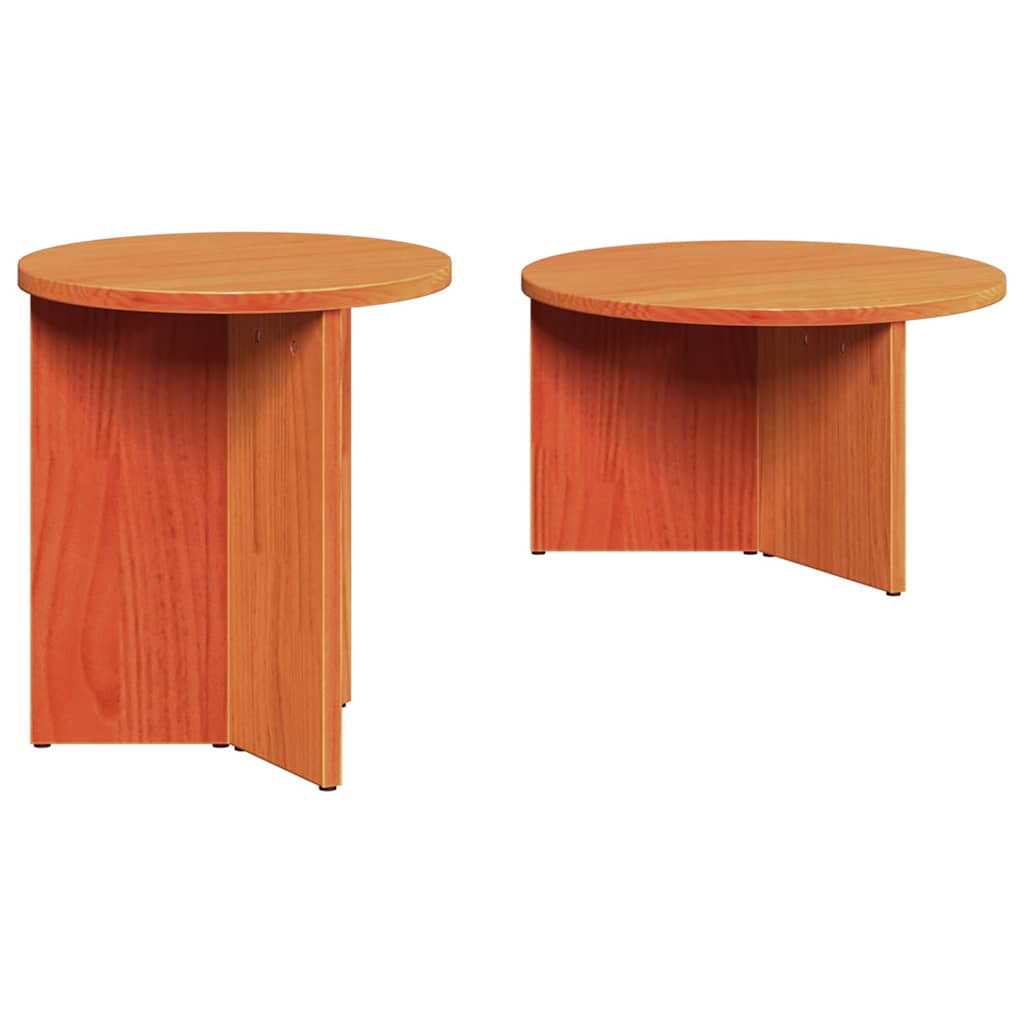 vidaXL Τραπεζάκι σαλονιού 2 τμχ. Κερωτό καφέ 49 x 49 x 28 εκ.