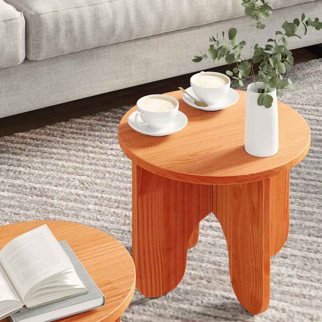 vidaXL Τραπεζάκι σαλονιού 2 τμχ. Κερωτό καφέ 39.5 x 39.5 x 30 εκ