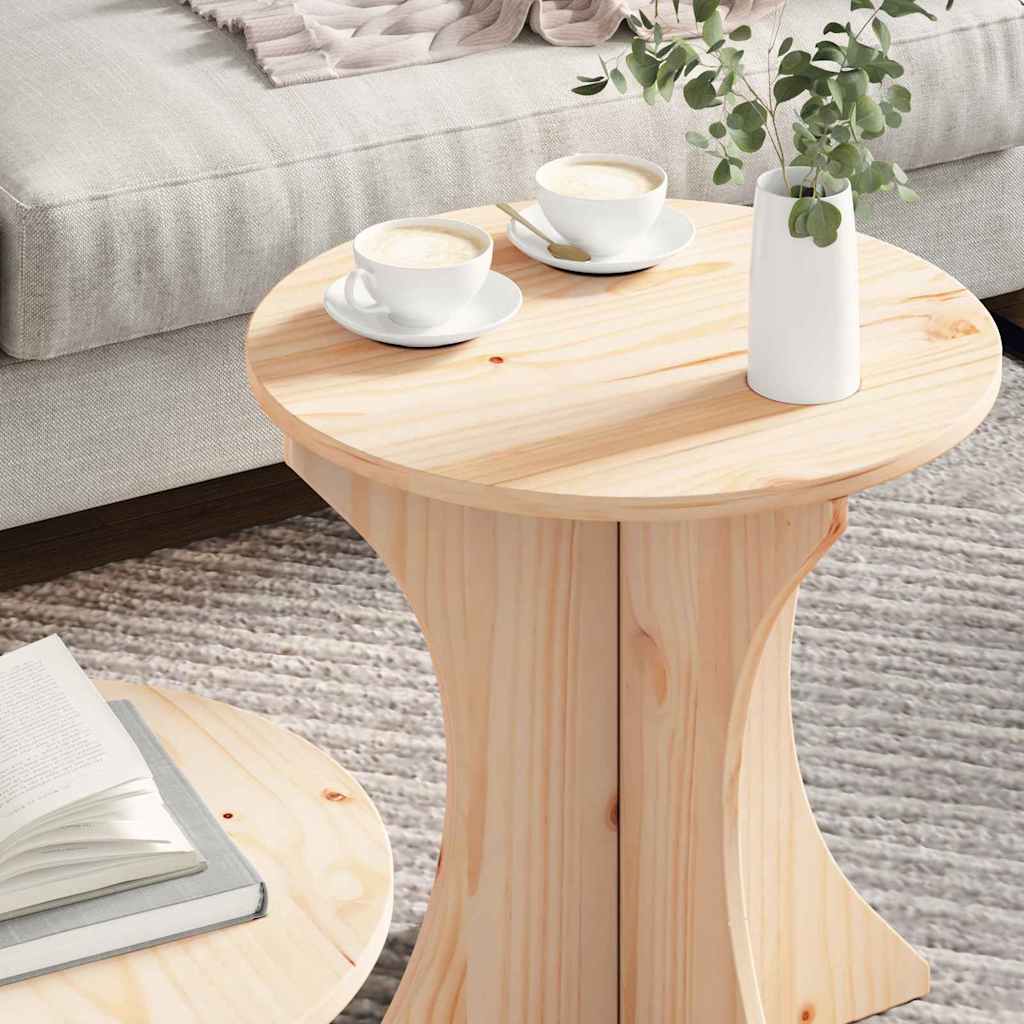 vidaXL Τραπεζάκι σαλονιού 2 pcs Φυσικό Μασίφ ξύλο πεύκου