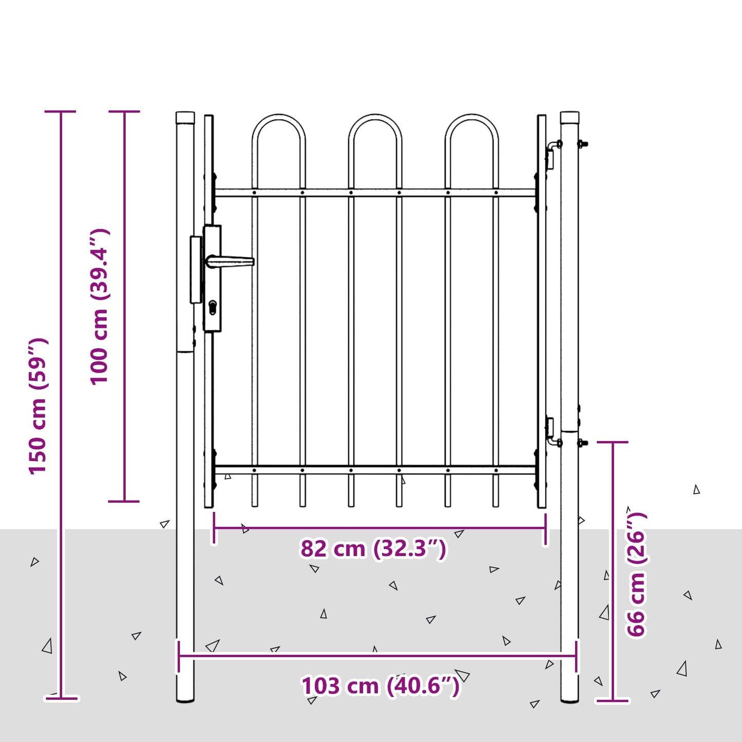 vidaXL Πύλη Φράχτη BOXTEL 103 x 150 cm Χάλυβας με επίστρωση πούδρας