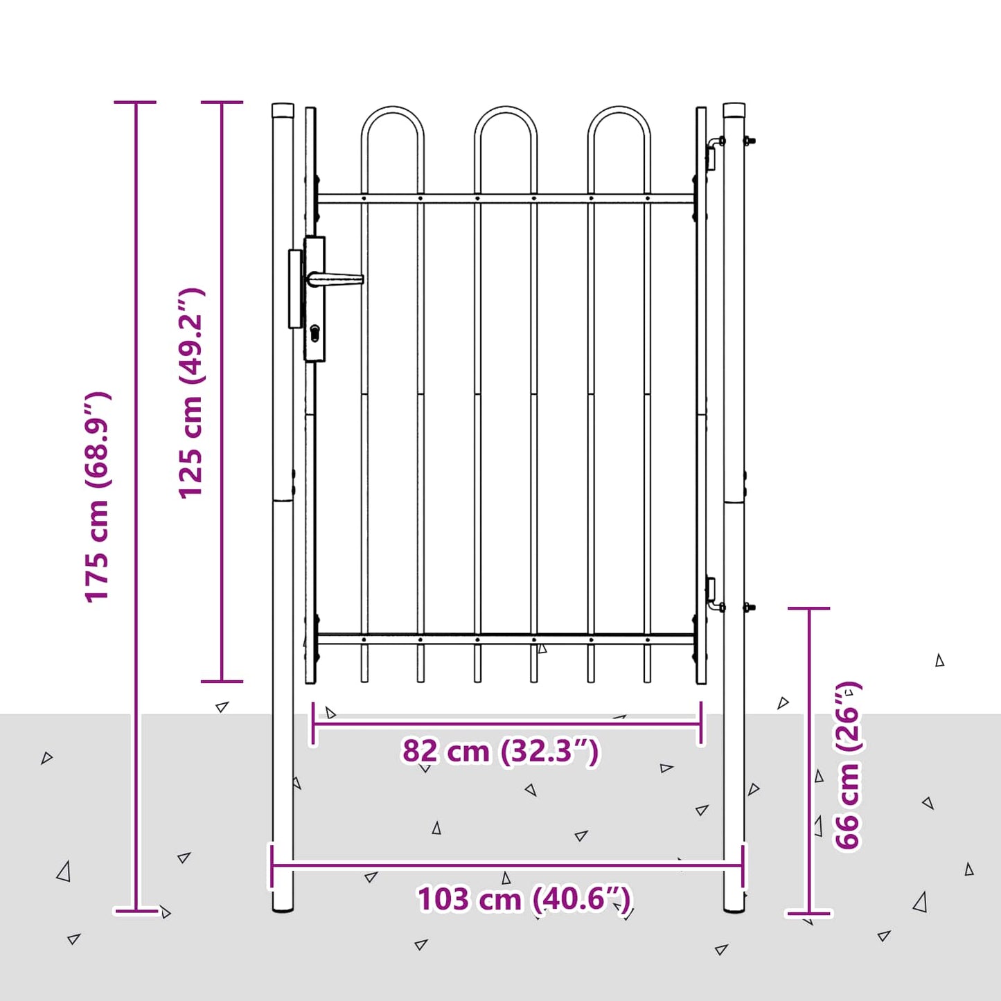 vidaXL Πύλη Φράχτη BOXTEL 103 x 175 cm Χάλυβας με επίστρωση πούδρας