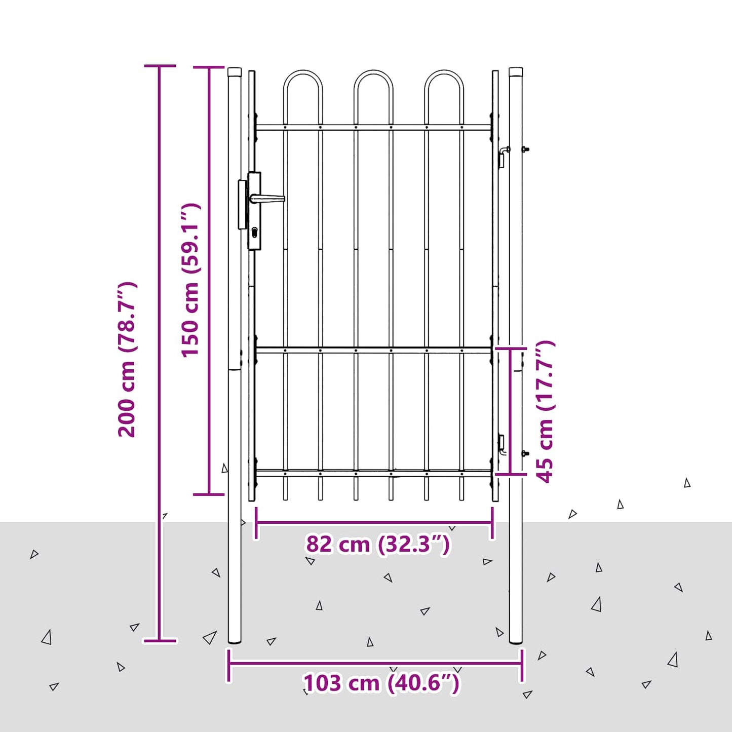 vidaXL Πύλη Φράχτη BOXTEL 103 x 200 cm Χάλυβας με επίστρωση πούδρας