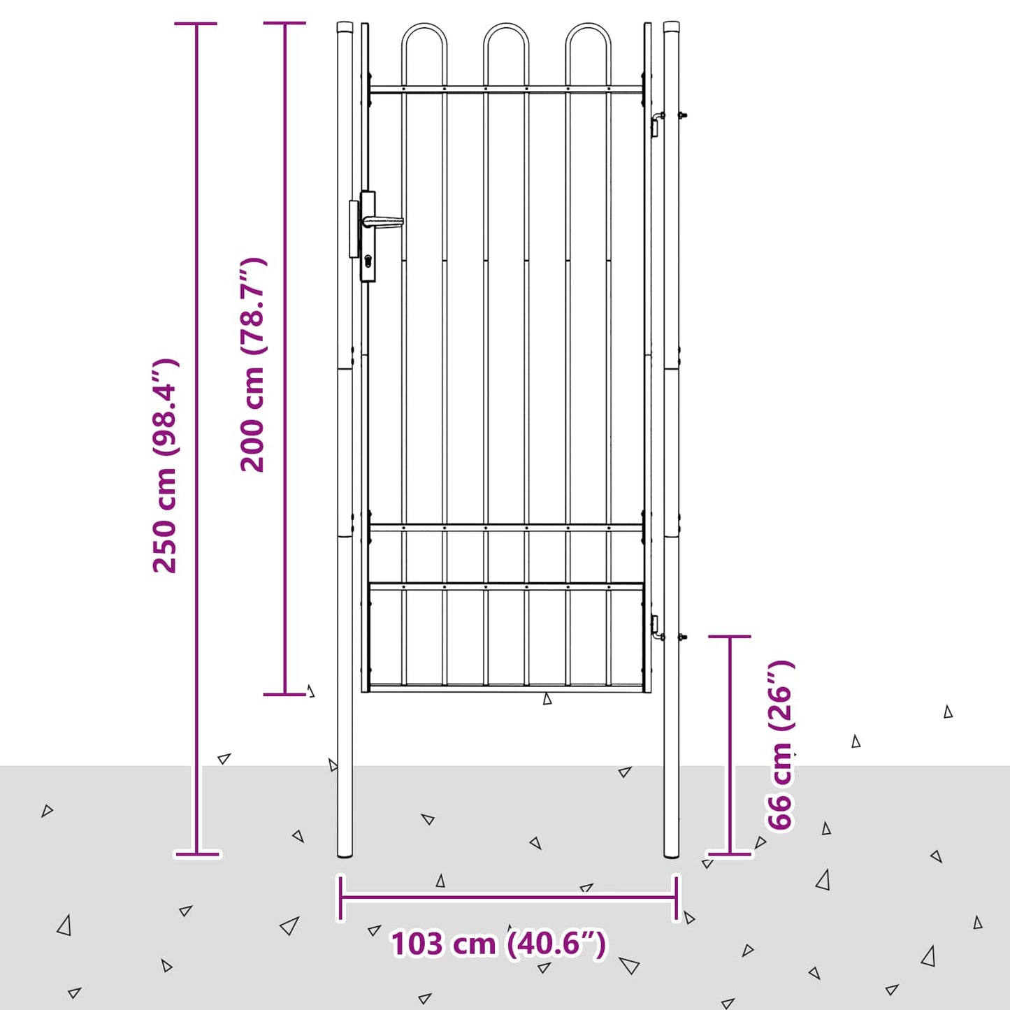 vidaXL Πύλη Φράχτη BOXTEL 103 x 250 εκ Χάλυβας με επίστρωση πούδρας