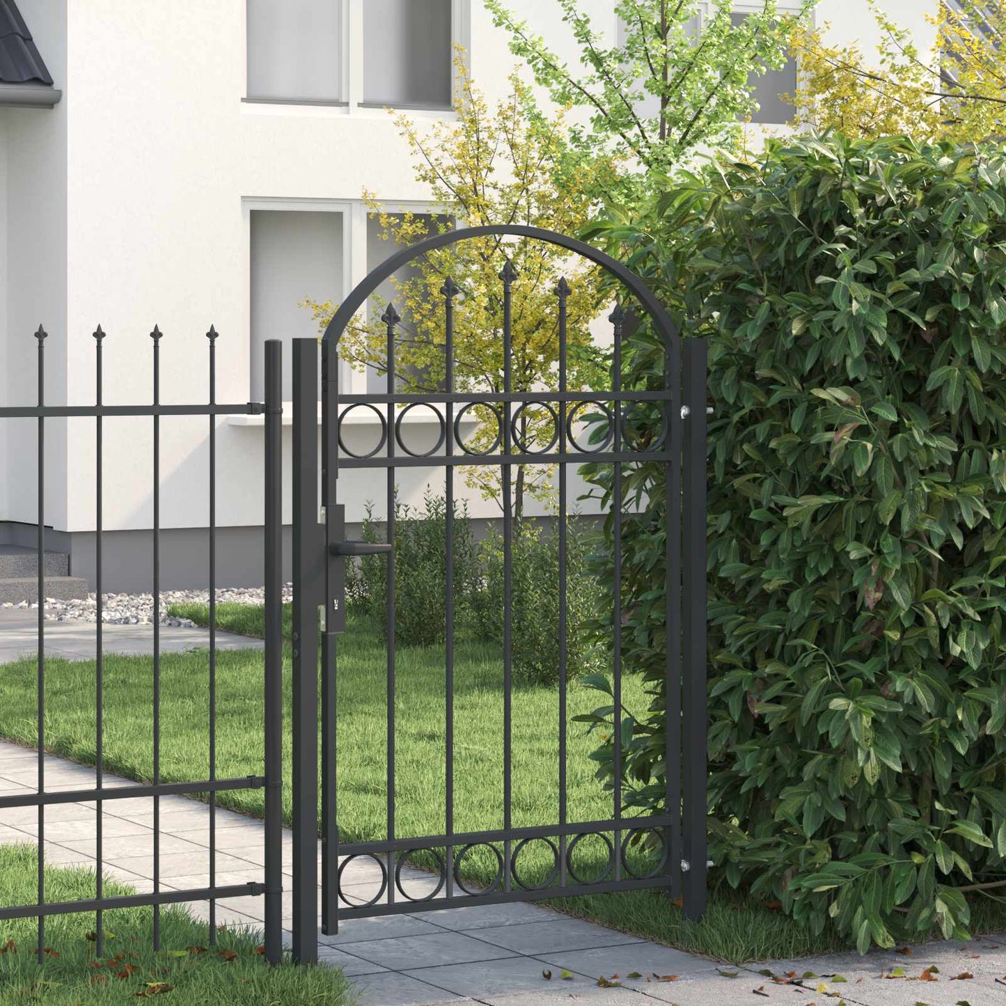 vidaXL Πύλη Φράχτη Γκρι 100 x 150 cm Χάλυβας με επίστρωση πούδρας