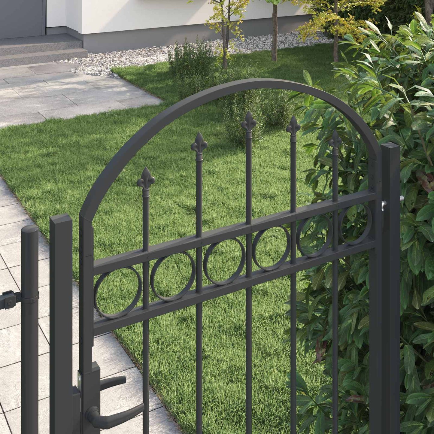 vidaXL Πύλη Φράχτη Γκρι 100 x 175 cm Χάλυβας με επίστρωση πούδρας