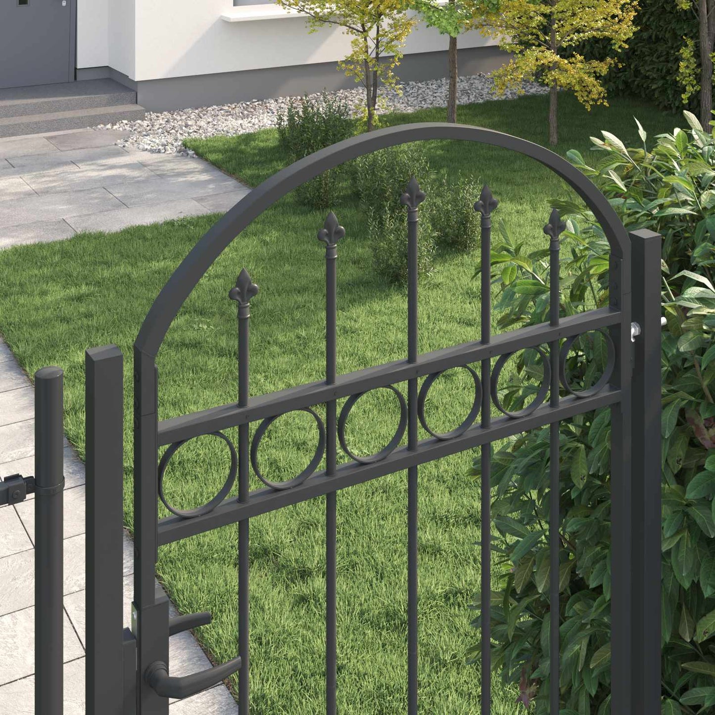 vidaXL Πύλη Φράχτη Γκρι 100 x 195 cm Χάλυβας με επίστρωση πούδρας