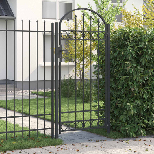 vidaXL Πύλη Φράχτη Γκρι 100 x 195 cm Χάλυβας με επίστρωση πούδρας