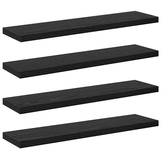 vidaXL Ράφι Βιβλίων 4 pcs Μαύρο 40 x 10 x 1.5 cm Επεξεργασμένο ξύλο