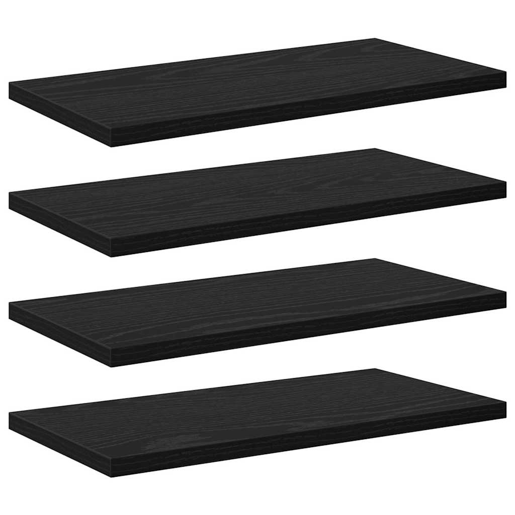 vidaXL Ράφι Βιβλίων 4 pcs Μαύρο 40 x 20 x 1.5 cm Επεξεργασμένο ξύλο