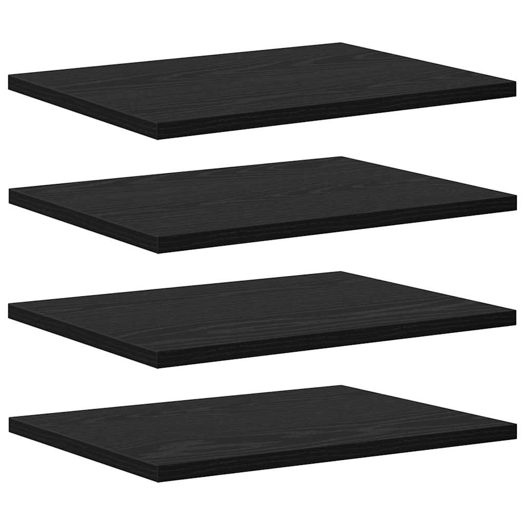 vidaXL Ράφι Βιβλίων 4 pcs Μαύρο 40 x 30 x 1.5 cm Επεξεργασμένο ξύλο