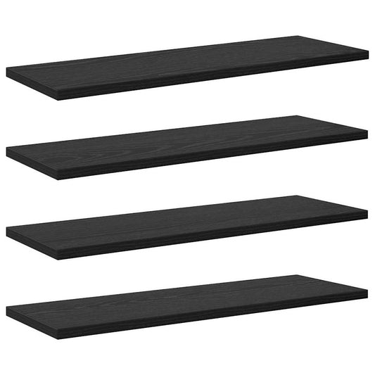 vidaXL Ράφι Βιβλίων 4 pcs Μαύρο 60 x 20 x 1.5 cm Επεξεργασμένο ξύλο