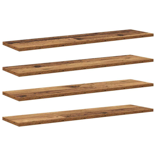 vidaXL Ράφι Βιβλίων 4 pcs Καφέ 80 x 20 x 1,5 cm Επεξεργασμένο ξύλο