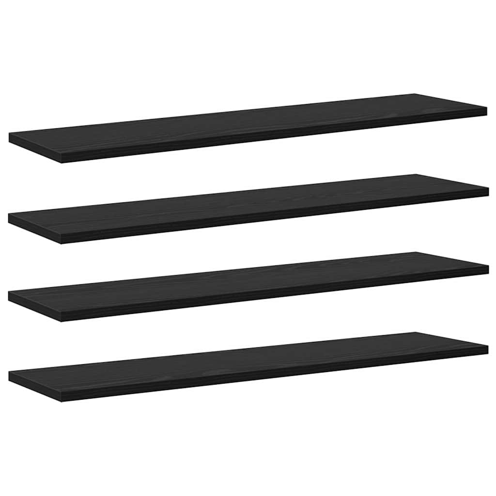 vidaXL Ράφι Βιβλίων 4 pcs Μαύρο 80 x 20 x 1,5 cm Επεξεργασμένο ξύλο