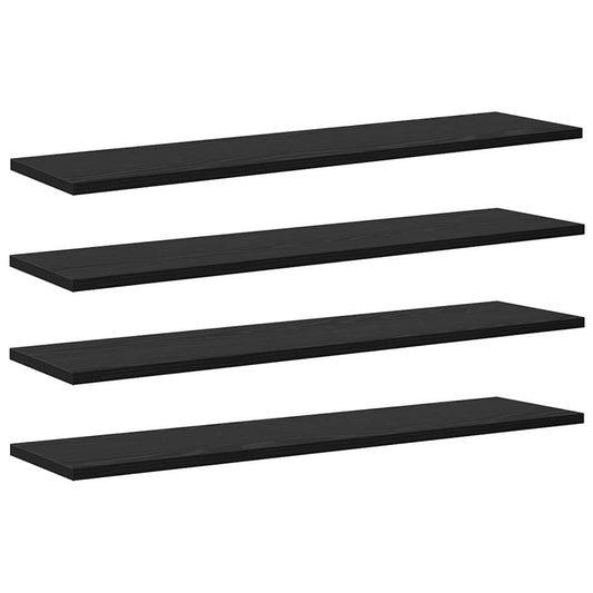 vidaXL Ράφι Βιβλίων 4 pcs Μαύρο 80 x 20 x 1,5 cm Επεξεργασμένο ξύλο