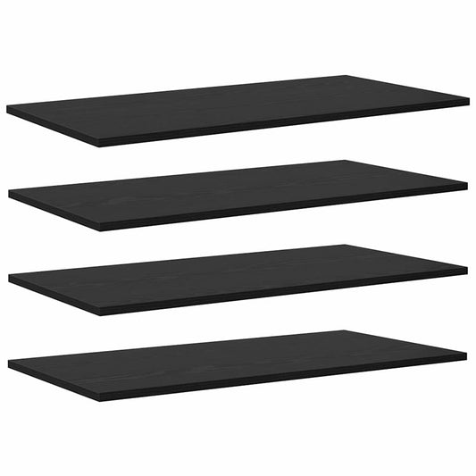 vidaXL Ράφι Βιβλίων 4 pcs Μαύρο 80 x 40 x 1.5 cm Επεξεργασμένο ξύλο