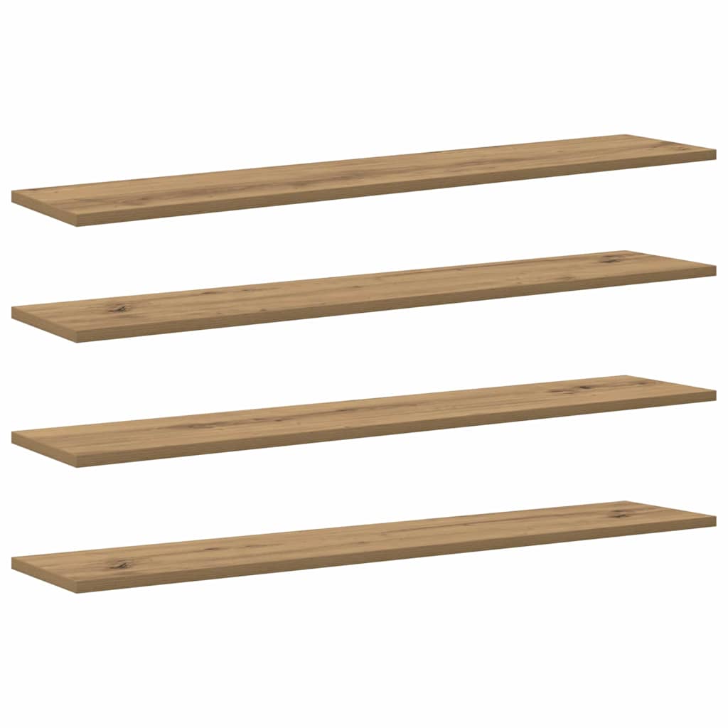vidaXL Ράφι Βιβλίων 4 pcs Καφέ 100 x 20 x 1,5 cm Επεξεργασμένο ξύλο