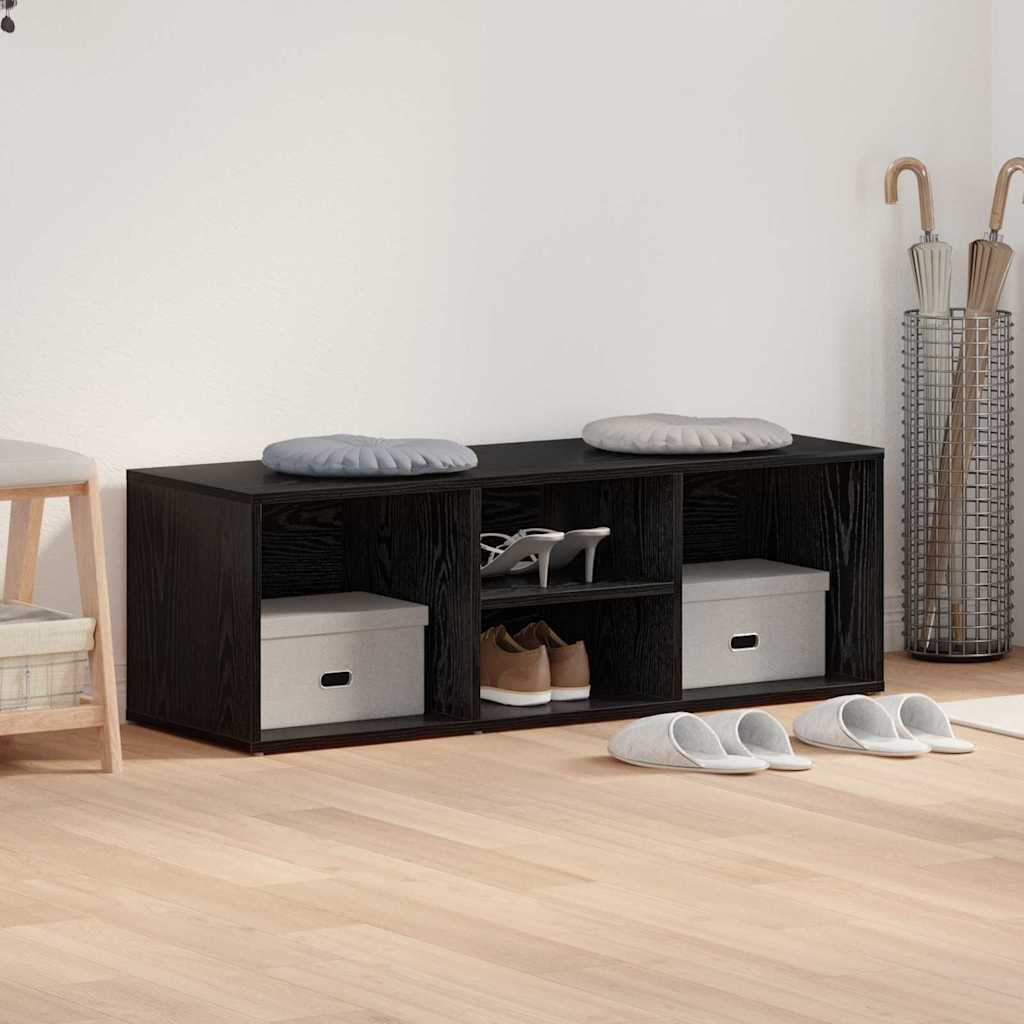 vidaXL Πάγκος για παπούτσια με ράφι Μαύρη Οξυά 102 x 35 x 35 cm