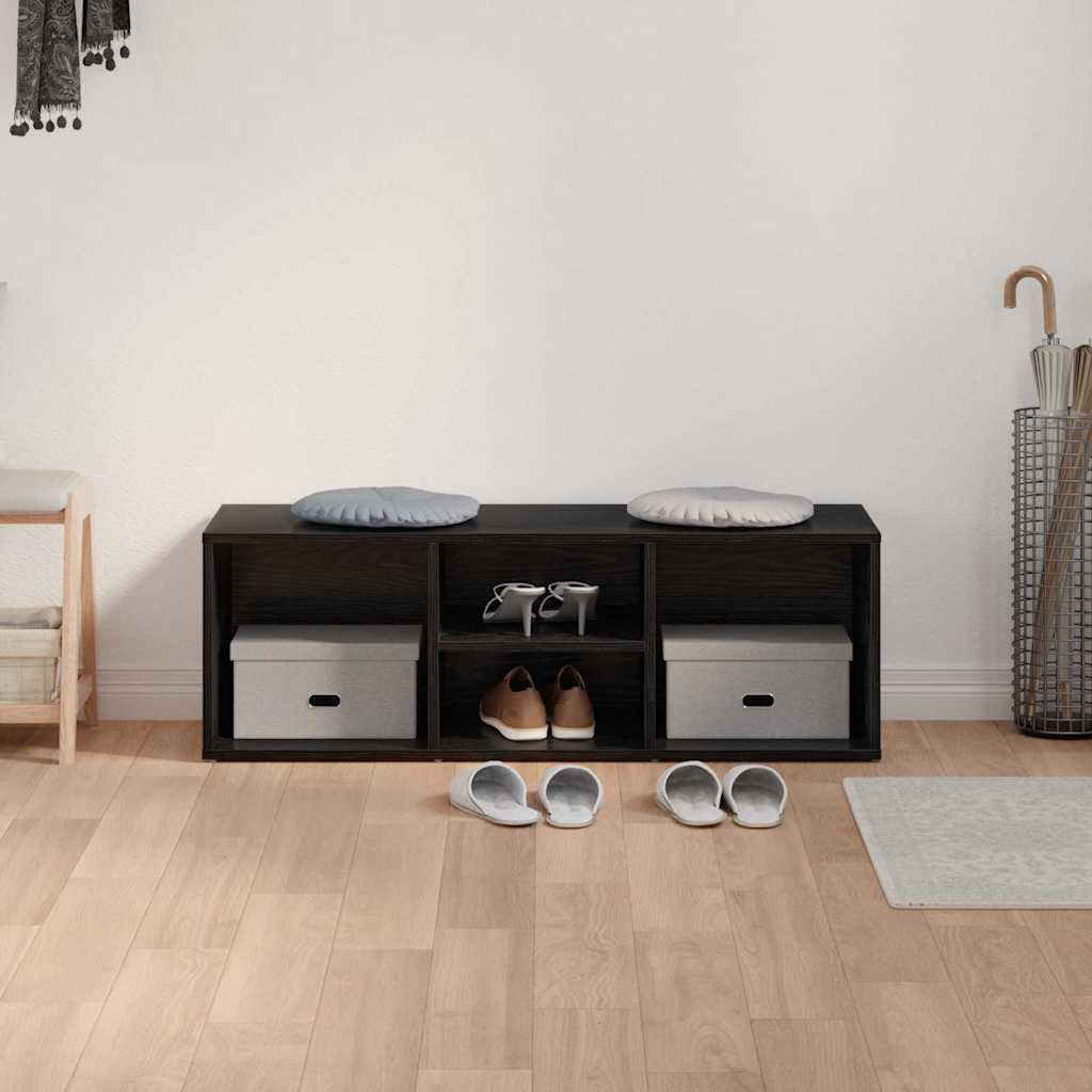 vidaXL Πάγκος για παπούτσια με ράφι Μαύρη Οξυά 102 x 35 x 35 cm