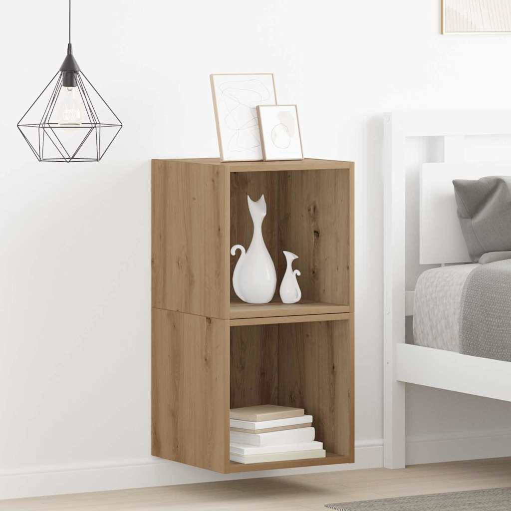 vidaXL Ντουλάπα Τοίχου με ράφι 2 pcs Artisan Oak 37 x 37 x 37 εκ