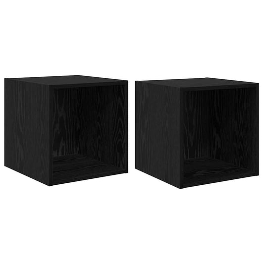 vidaXL Ντουλάπα Τοίχου με ράφι 2 pcs Μαύρη Οξυά 37 x 37 x 37 εκ