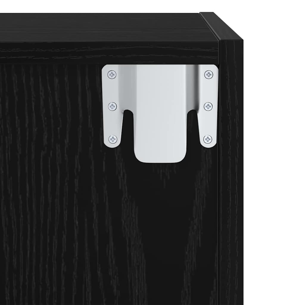 vidaXL Σετ επίπλου τηλεόρασης Επιτοίχιο Μαύρη Οξυά 37 x 37 x 72 εκ