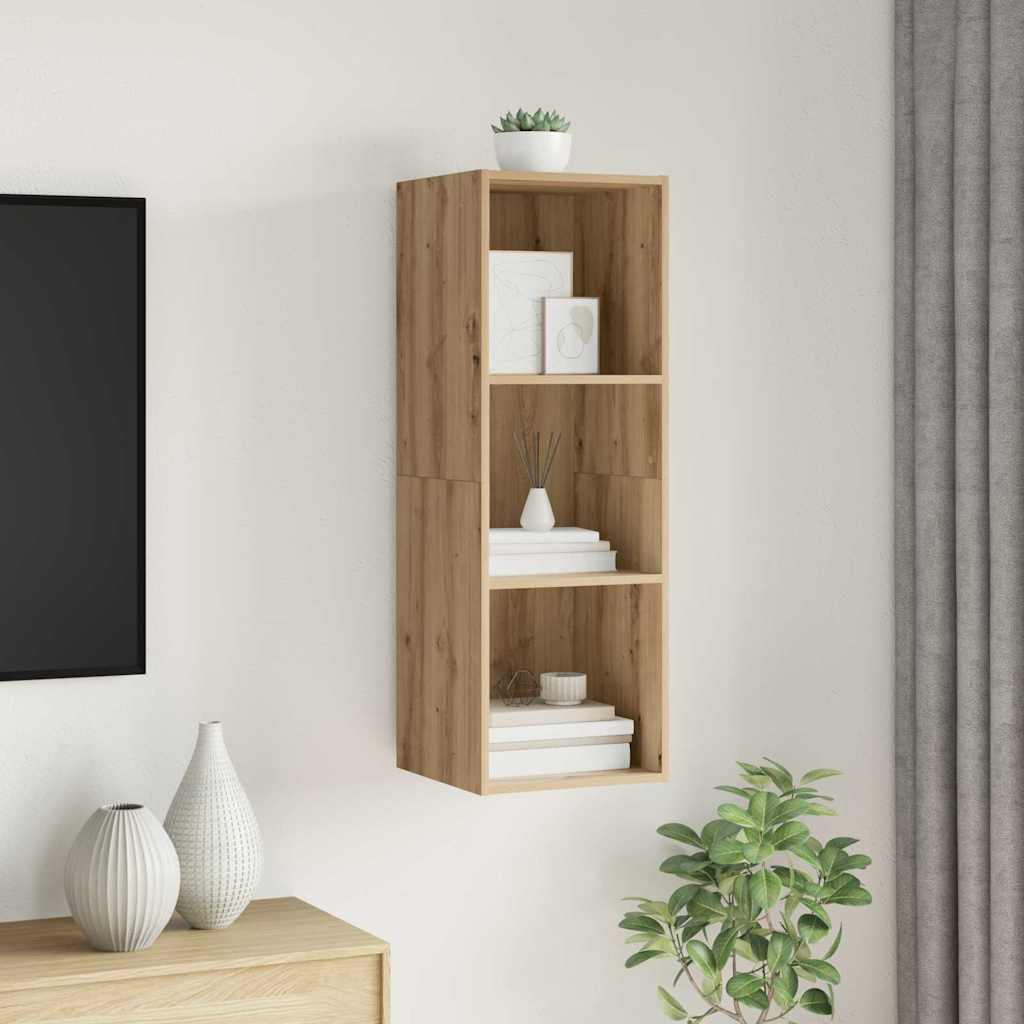 vidaXL Σετ επίπλου τηλεόρασης Επιτοίχιο Artisan Oak 37 x 37 x 107 εκ