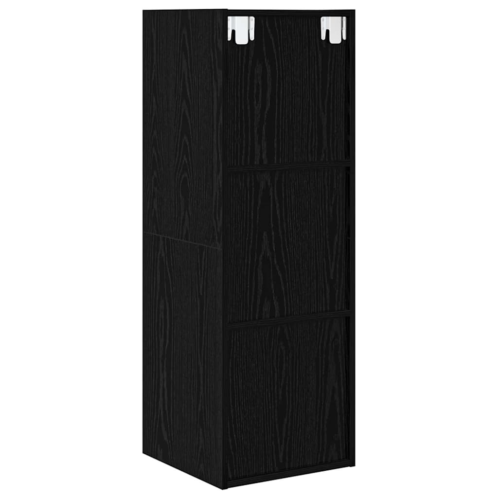 vidaXL Σετ επίπλου τηλεόρασης Επιτοίχιο Μαύρη Οξυά 37 x 37 x 107 εκ