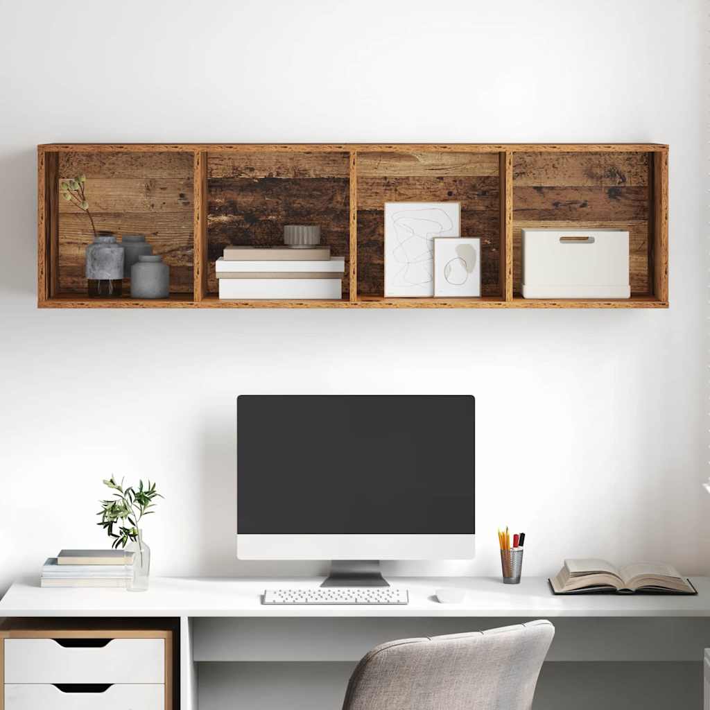 vidaXL Σετ επίπλου τηλεόρασης Επιτοίχιο Παλιό Ξύλο 37 x 37 x 142,5 εκ