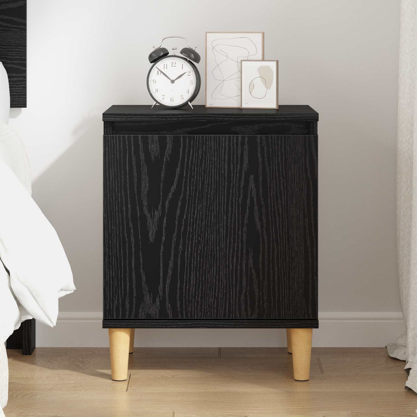 vidaXL Κομοδίνο Μαύρη δρυς 40 x 30 x 50 cm Επεξεργασμένο ξύλο