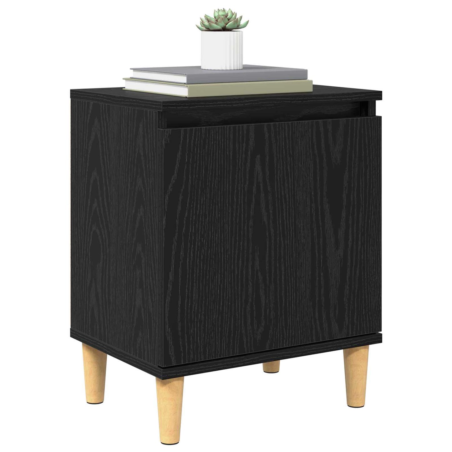 vidaXL Κομοδίνο Μαύρη δρυς 40 x 30 x 50 cm Επεξεργασμένο ξύλο