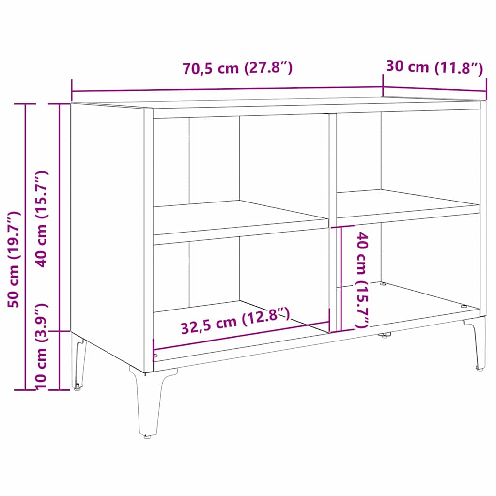 vidaXL Σετ επίπλου τηλεόρασης Επιτοίχιο Καφέ 69,5 x 30 x 50 εκ.