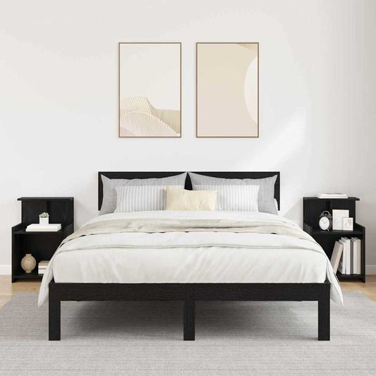 vidaXL Κομοδίνο 2 pcs Μαύρη Οξυά 40 x 35 x 60 εκ. Επεξεργασμένο ξύλο