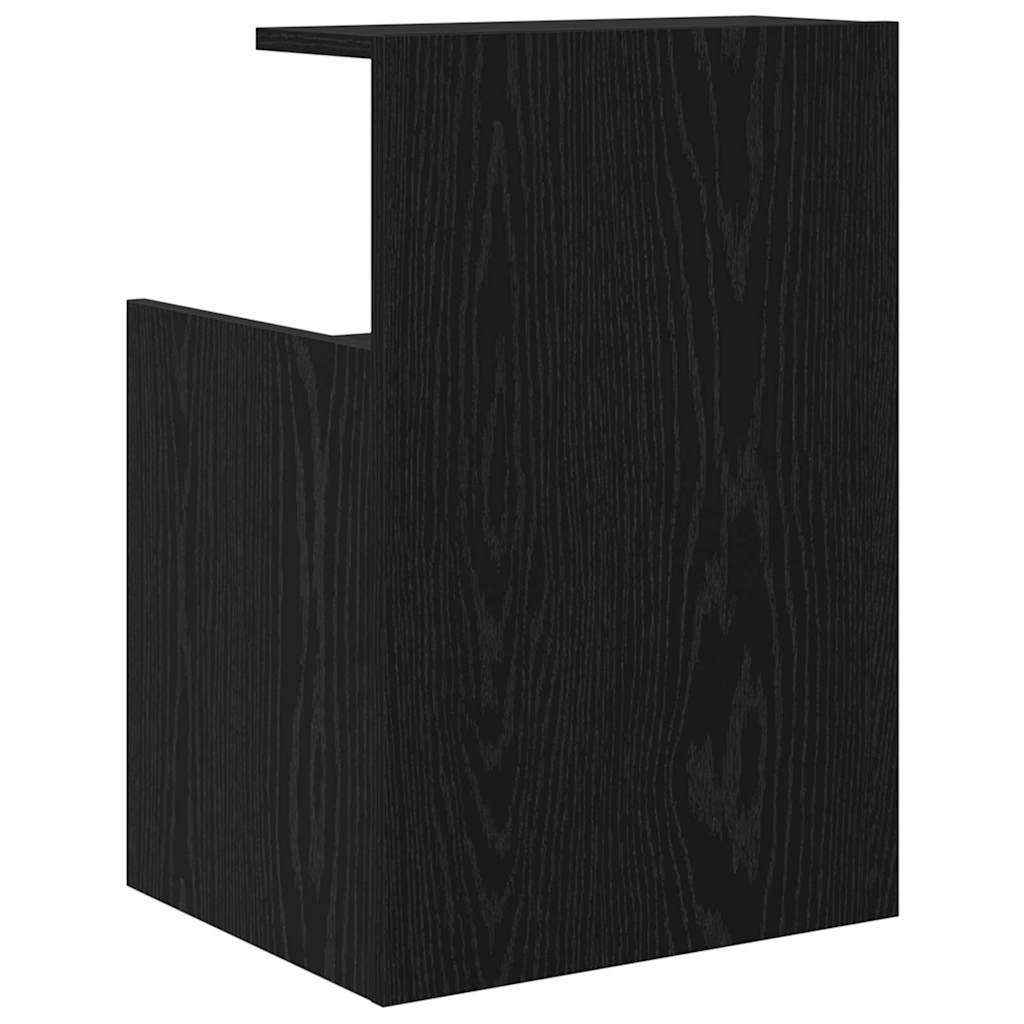 vidaXL Κομοδίνο 2 pcs Μαύρη Οξυά 40 x 35 x 60 εκ. Επεξεργασμένο ξύλο